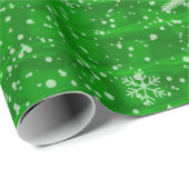 Green Snowflake Holiday Cadeaupapier (Rol Hoek)