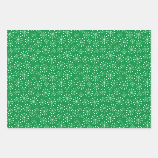 Green Snowflake Inpakpapier Vel (Voorkant)