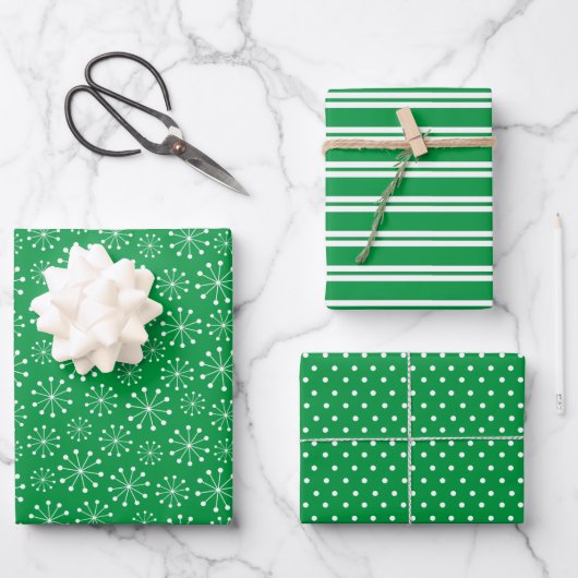 Green Snowflake Inpakpapier Vel (Voorkant)