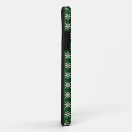 Green Snowflake iPhone Case (Achterkant/rechts)