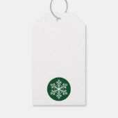 Green Snowflake-kerstcadeautags Cadeaulabel (Achterkant)