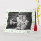 Green Snowflake kerstfoto 1 foto Kaart (Gele Bloem)