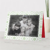 Green Snowflake kerstfoto 1 foto Kaart (Voorkant)