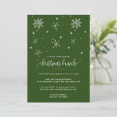 Green Snowflake Kerstmis Brunch Kaart (Staand voorkant)