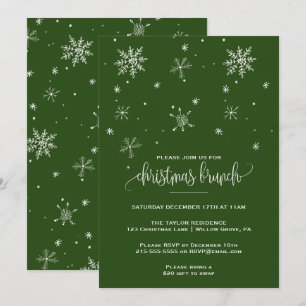 Green Snowflake Kerstmis Brunch Kaart
