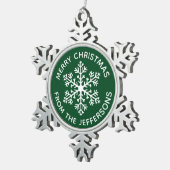 Green Snowflake-kerstversiering Tin Sneeuwvlok Ornament (Rechts)
