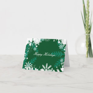 Green Snowflake-kerstWenskaarten Feestdagen Kaart