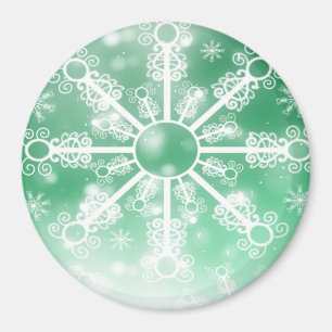 Green Snowflake Magneet