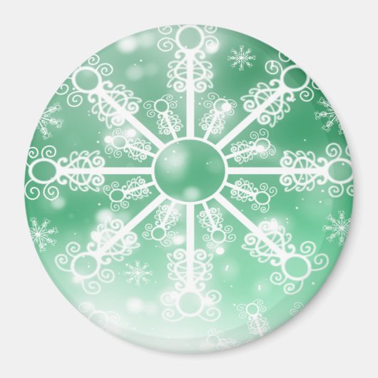 Green Snowflake Magneet (Voorkant)