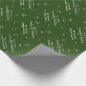 Green Snowflake "Merry Little Kerstmis" Cadeaupapier (Hoek)