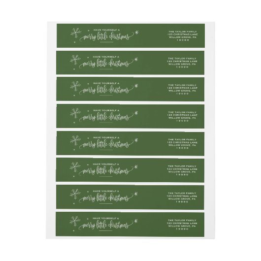 Green Snowflake Merry Little Kerstry (Vel)