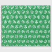 Green Snowflake Pattern Cadeaupapier (Vlak)