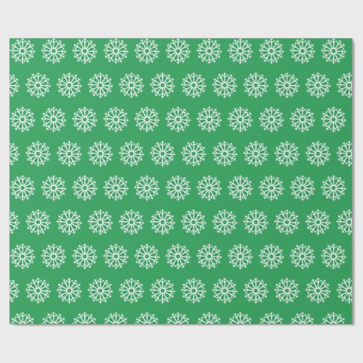 Green Snowflake Pattern Cadeaupapier (Vlak)