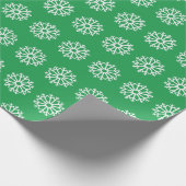 Green Snowflake Pattern Cadeaupapier (Hoek)