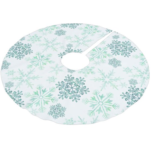 Green Snowflake Pattern Kerstboom Rok (Gekanteld)