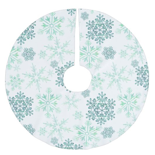 Green Snowflake Pattern Kerstboom Rok (Voorkant)
