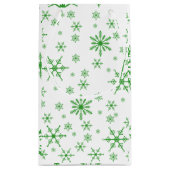 Green Snowflake Pattern Klein Cadeauzakje (Achterkant)