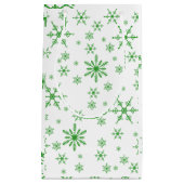 Green Snowflake Pattern Klein Cadeauzakje (Voorkant)