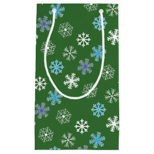 Green Snowflake Small Gift Bag Klein Cadeauzakje