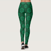 Green Snowflake Star Pattern Leggings (Achterkant)