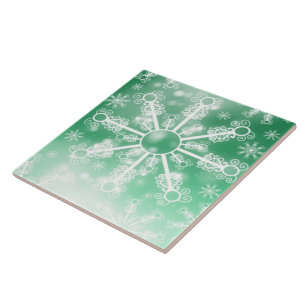 Green Snowflake Tegeltje