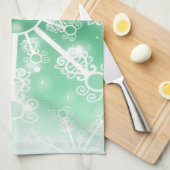 Green Snowflake Theedoek (Quarter Fold)