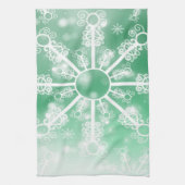 Green Snowflake Theedoek (Verticaal)