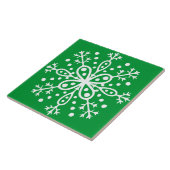 Green Snowflake Tile Tegeltje (Zijkant)