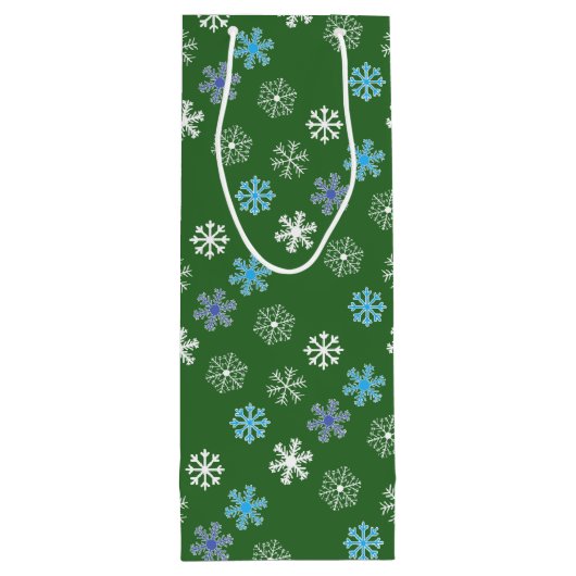 Green Snowflake Wijn Cadeautas (Achterkant)