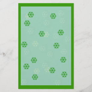 Green Snowflake Winter Briefpapier