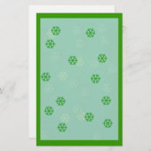 Green Snowflake Winter Briefpapier (Voorkant / Achterkant)