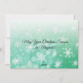 Green Snowflakes personaliseer de kerstfoto Feestdagenkaart (Achterkant)