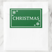 Green Snowflakes Simple Christmas Word Rechthoekige Sticker (Tas)