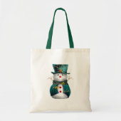 Green Snowman Kerstmis Tote Bag (Voorkant)