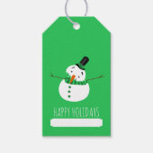Green Snowman Prettige feestdagen Cadeaulabel (Voorkant)