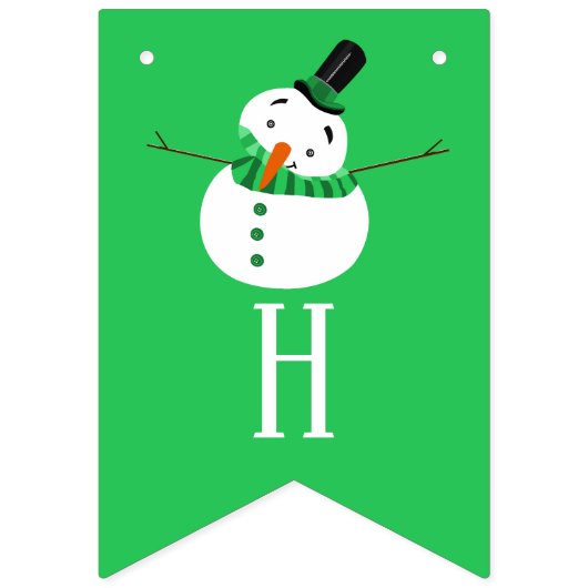 Green Snowman Prettige feestdagen Vlaggetjes (Tweede vlag)