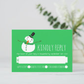 Green Snowman RSVP Kaartje (Staand voorkant)