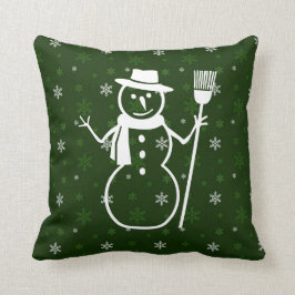 Green Snowman Sierkussen