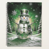 Green Snowman Snowflakes Holiday Planner (Voorkant)