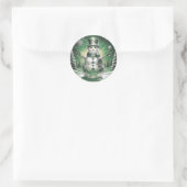 Green Snowman Snowflakes Holiday Sticker (Tas)