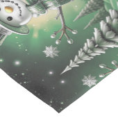 Green Snowman Snowflakes Holiday Table Runner Medium Tafelloper (Hoek)
