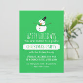 Green Snowman, Uitnodiging voor Kerstmis (Staand voorkant)