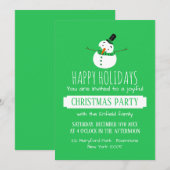 Green Snowman, Uitnodiging voor Kerstmis (Voorkant / Achterkant)