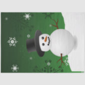 Green Snowman Winter Scene-kerstcadeaupapier Tissuepapier (Voorkant)