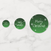 Green Snowman Winter Scene KerstConfetti Confetti (Achterkanten)
