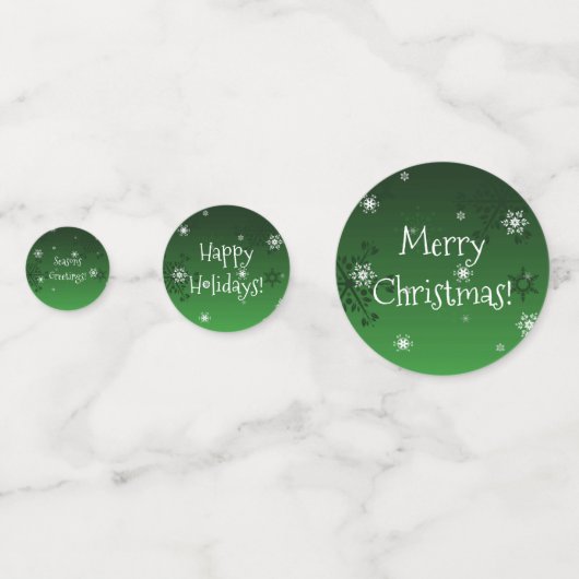 Green Snowman Winter Scene KerstConfetti Confetti (Achterkanten)