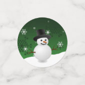 Green Snowman Winter Scene KerstConfetti Confetti (Kleine voorkant)