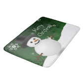 Green Snowman Winter Scene Kerstmis Mat (Gekanteld)