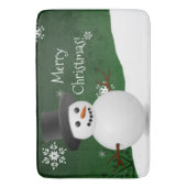 Green Snowman Winter Scene Kerstmis Mat (Voorkant Verticaal)