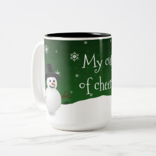 Green Snowman Winter Scene Mok met kerstmis
